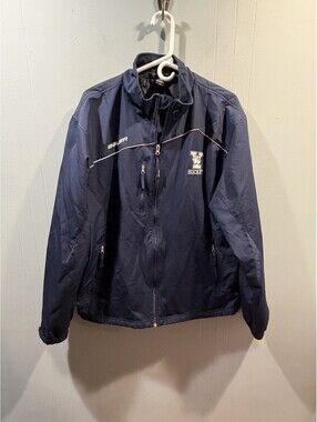 Mens Bauer Team Full Zip Jacket Size Large Blue Hockey Embroidery